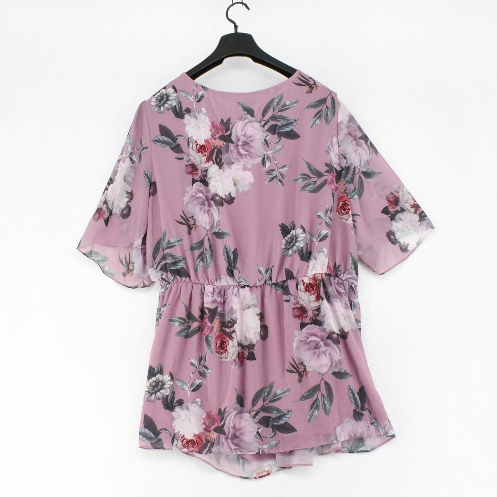 City Chic Women's Floral Print Twist Front Top - Picture 3 of 7